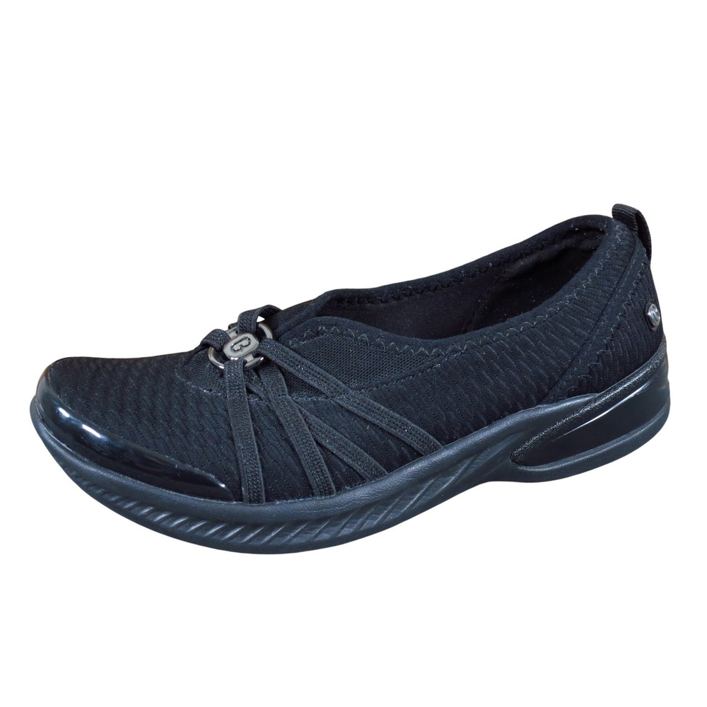 Bzees Niche Women Slip On Walking Shoes Size 6 Casual Comfort Black Fabric